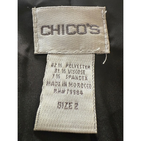 Chicos Size 2 L/12 Womens Black Blazer Jacket Lined Tailored Professional Career - Picture 4 of 11